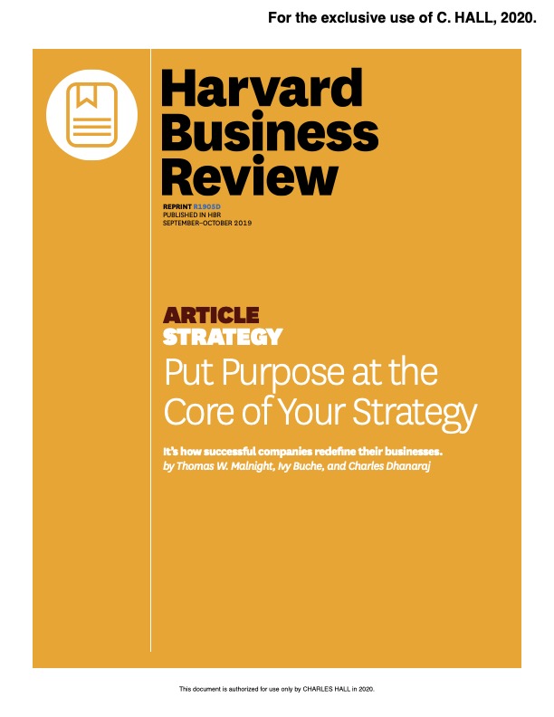 Put Purpose at the core of your strategy cover