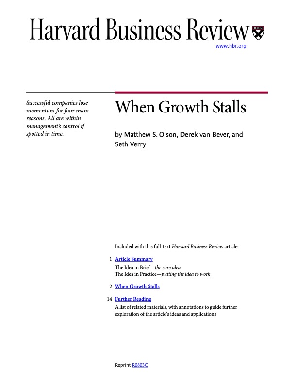 When Growth Stalls